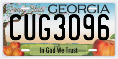 GA license plate CUG3096