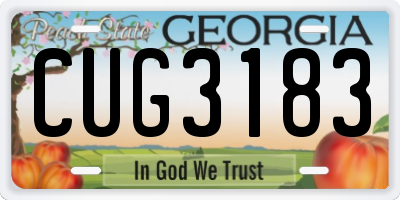 GA license plate CUG3183