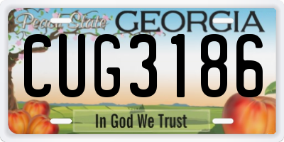 GA license plate CUG3186