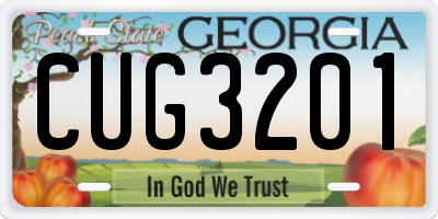 GA license plate CUG3201