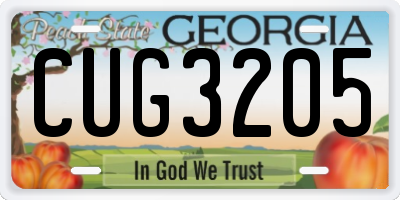 GA license plate CUG3205