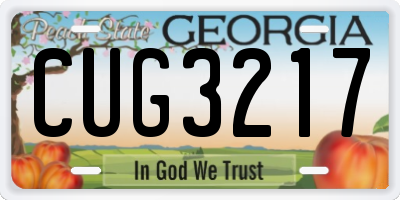 GA license plate CUG3217
