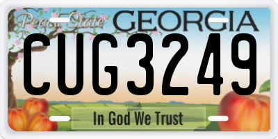 GA license plate CUG3249