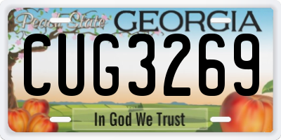 GA license plate CUG3269