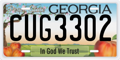 GA license plate CUG3302
