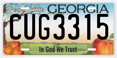GA license plate CUG3315