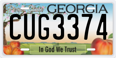 GA license plate CUG3374