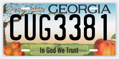 GA license plate CUG3381