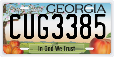 GA license plate CUG3385