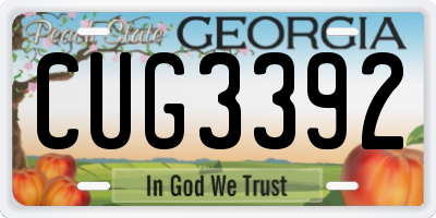 GA license plate CUG3392