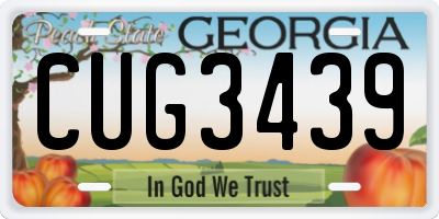 GA license plate CUG3439