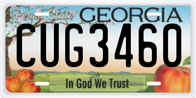 GA license plate CUG3460
