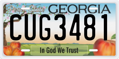 GA license plate CUG3481