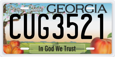 GA license plate CUG3521