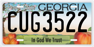 GA license plate CUG3522