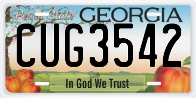 GA license plate CUG3542