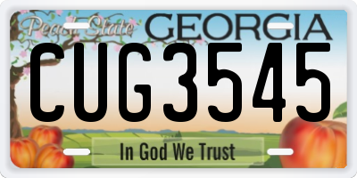 GA license plate CUG3545