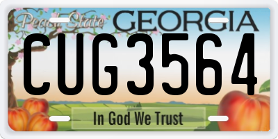 GA license plate CUG3564