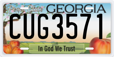 GA license plate CUG3571