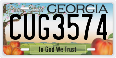 GA license plate CUG3574