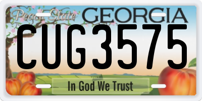 GA license plate CUG3575