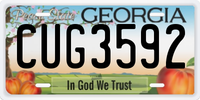 GA license plate CUG3592