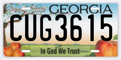 GA license plate CUG3615