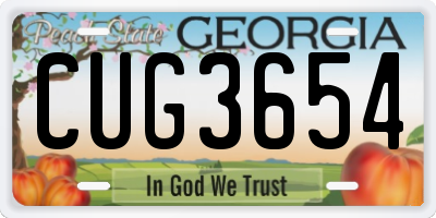 GA license plate CUG3654