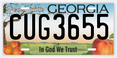 GA license plate CUG3655