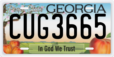 GA license plate CUG3665