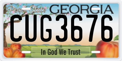 GA license plate CUG3676