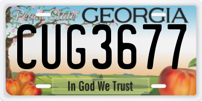 GA license plate CUG3677