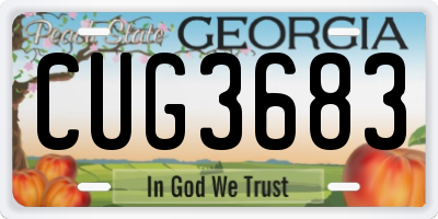 GA license plate CUG3683