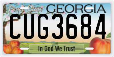 GA license plate CUG3684