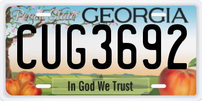 GA license plate CUG3692