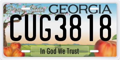 GA license plate CUG3818