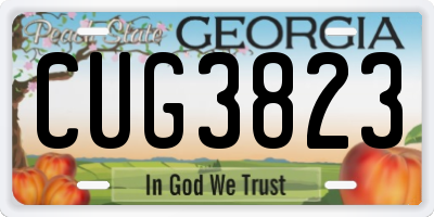 GA license plate CUG3823