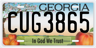GA license plate CUG3865