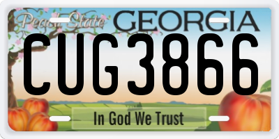 GA license plate CUG3866