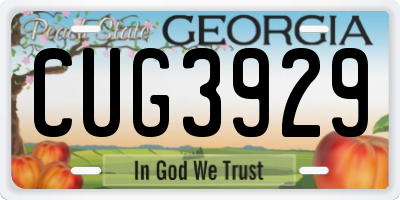 GA license plate CUG3929