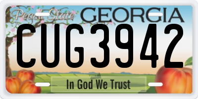 GA license plate CUG3942