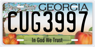 GA license plate CUG3997