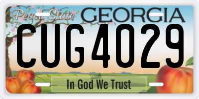 GA license plate CUG4029