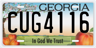 GA license plate CUG4116