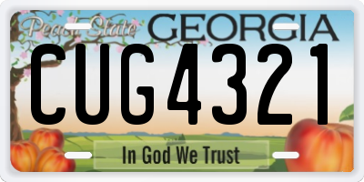 GA license plate CUG4321
