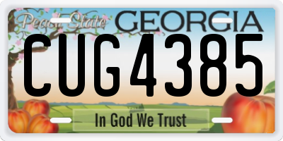 GA license plate CUG4385