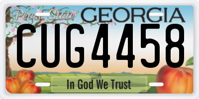 GA license plate CUG4458
