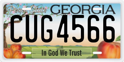 GA license plate CUG4566