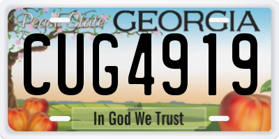 GA license plate CUG4919