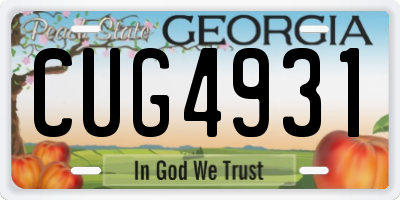 GA license plate CUG4931